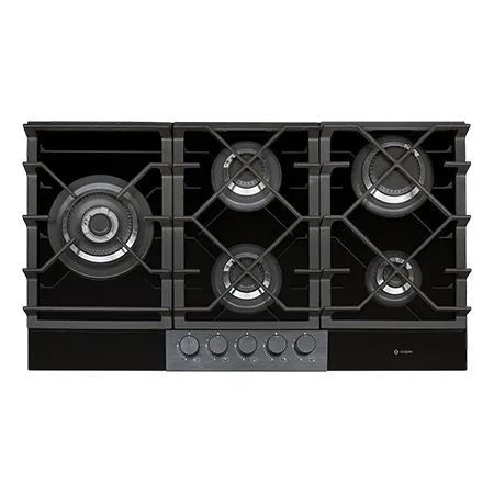 Caple C7895G 87cm Built In Gas Hob, Black/Stainless Steel