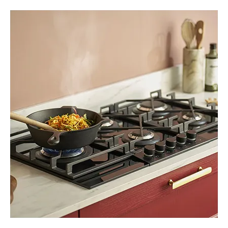 Caple C7895G 87cm Built In Gas Hob, Black/Stainless Steel