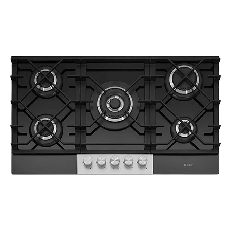 Caple C789G 87cm Built In Gas Hob, Black/Stainless Steel