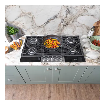 Caple C789G 87cm Built In Gas Hob, Black/Stainless Steel