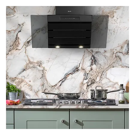 Caple C789G 87cm Built In Gas Hob, Black/Stainless Steel