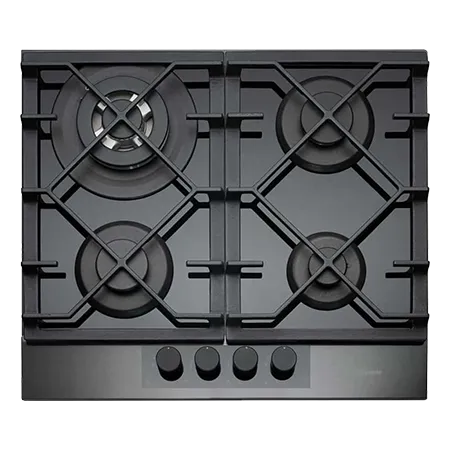 Caple C886G 59cm Built In Gas Hob, Black/Gunmetal