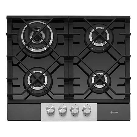 Caple C786G 58cm Built In Gas Hob, Black/Stainless Steel