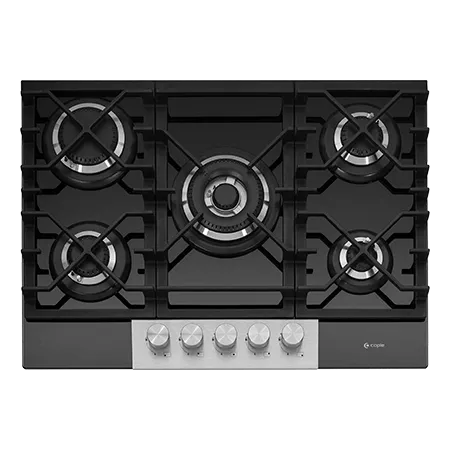 Caple C787G 70cm Built In Gas Hob, Black/Stainless Steel