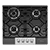 Caple C786G 58cm Built In Gas Hob, Black/Stainless Steel