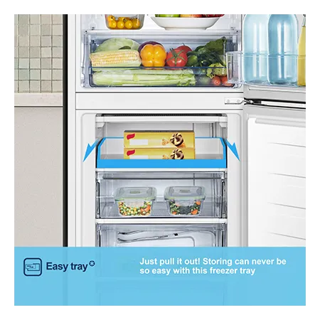 Fridgemaster MC55240DE 50/50 Non-Plumbed Freestanding Fridge Freezer - White