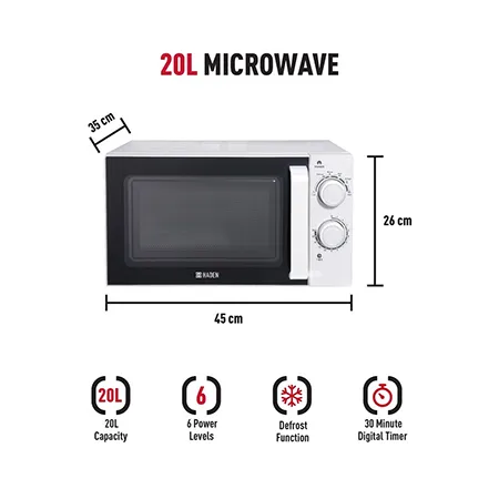 Haden 195678 Freestanding Single Microwave - White