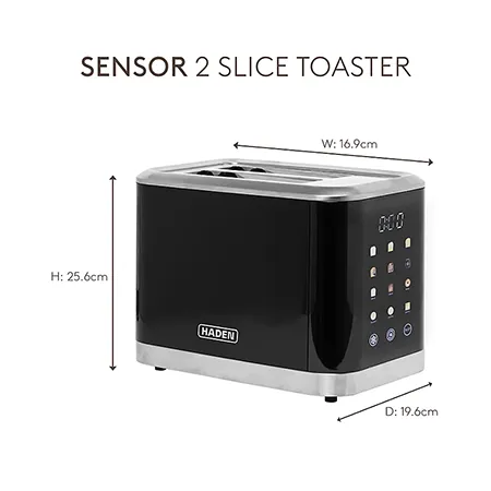 Haden 212948 Touch Screen 2 Slice Toaster - Black
