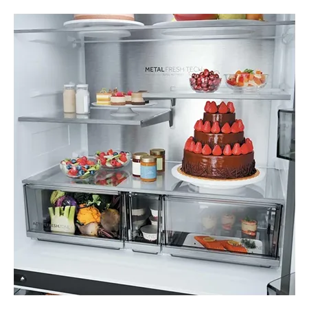 Haier HFR59F18CWMB French Door Style Fridge Freezer - Black