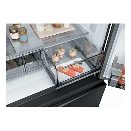 Haier HFR59F18CWMB French Door Style Fridge Freezer - Black