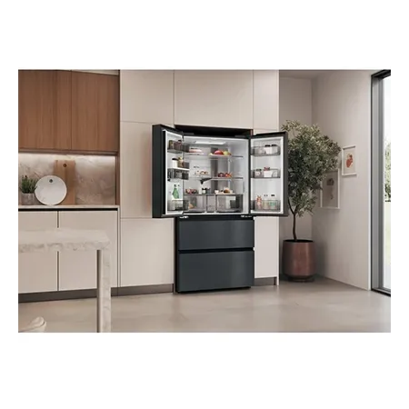 Haier HFR59F18CWMB French Door Style Fridge Freezer - Black