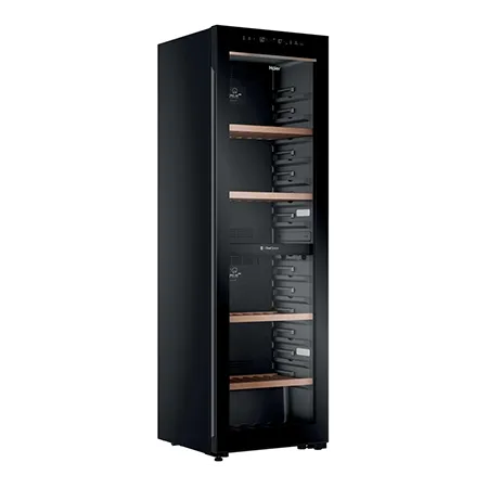 Haier HWS201GDFH1K 201 Bottle Dual Zone Wine Cooler - Black Glass