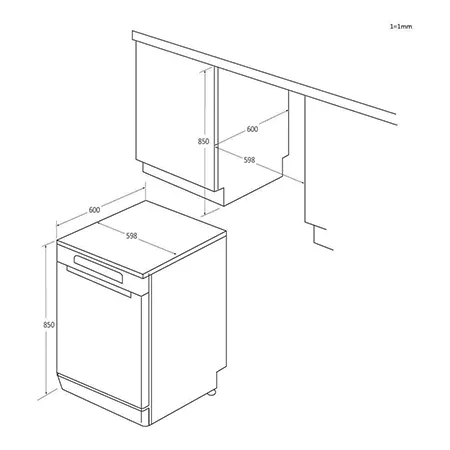 Haier XF6B2M3BX-80 Dishwasher - Silver - 16 Place Settings
