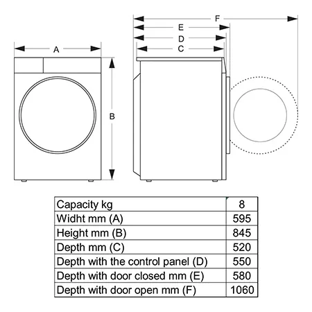 Hisense DH3S802BW3 WiFi-enabled 8kg Heat Pump Tumble Dryer - White
