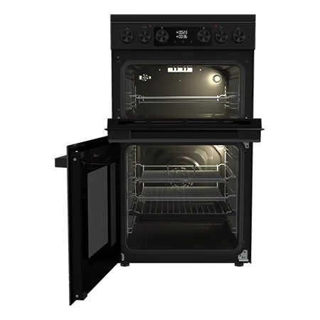 Hisense HDCEC5C10B 50cm Double Oven Electric Cooker with Ceramic Hob - Black