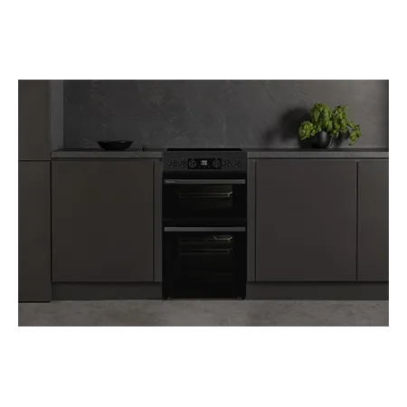 Hisense HDCEC5C10B 50cm Double Oven Electric Cooker with Ceramic Hob - Black