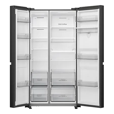 Hisense RS840N4WFE 60/40 91cm Frost Free American Fridge Freezer - Black Stainless Steel