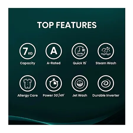 Hisense WF1Q7021BW 7kg 1200 Spin, Steam Washing Machine - White