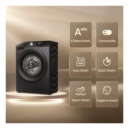 Hisense WF3S1043BB3 10.5kg 1400 Spin Steam Washing Machine - Black