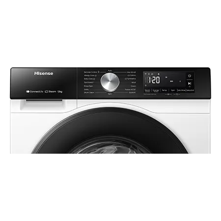 Hisense WF3S1243BW3 12kg 1400 Spin, Steam Washing Machine - White