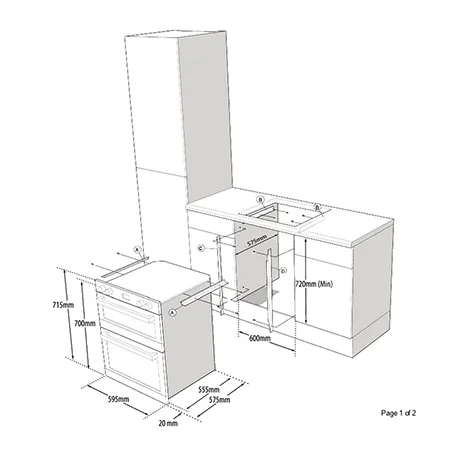 Hotpoint DUH10DIX 59.4cm Built In Electric Double Oven - Stainless Steel