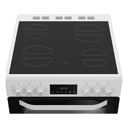 Hotpoint HDE6VDW 60cm Double Electric Ceramic Cooker - White