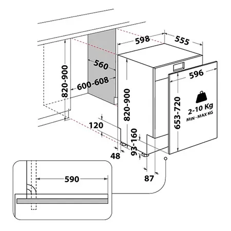 Hotpoint HP2IFC14BN6UK Integrated Dishwasher with ActiveDry - 14 Place Settings