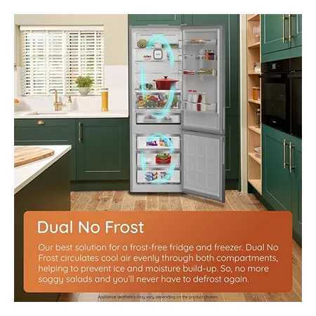 Hotpoint HPK26413XR6UK 59.5cm 70/30 Fridge Freezer - Black Steel