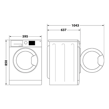 Hotpoint NSWF946BSUK 9kg 1400 Spin Washing Machine - Black