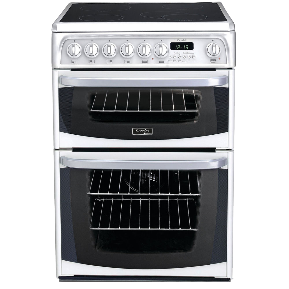 Hotpoint CH60EKWS, 60cm Cooker with Double Oven and Ceramic Hob