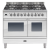 ILVE PDW1006E3 100cm Twin Dual Fuel Range Cooker with 6 Gas burner Hob (Choose from a variety of colours)