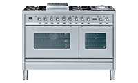 ILVE PSW120FE3 120cm 70/40 Twin Dual Fuel Range Cooker with 6 Gas Burners with Fry Top (Choose from a variety of colours)