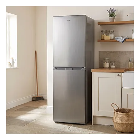 Iceking IK1750EX Freestanding 50/50 Manual Defrost Fridge Freezer, Inox
