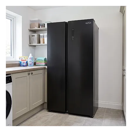 Iceking IKSBS442BK SBS  Frost Free Fridge Freezer, Black