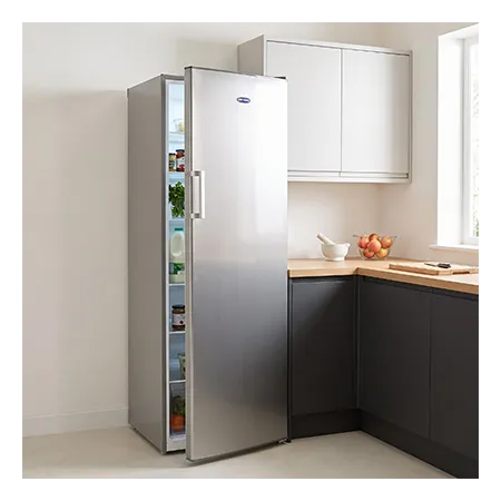 Iceking RL340ES Freestanding Tall Larder Fridge, Sliver