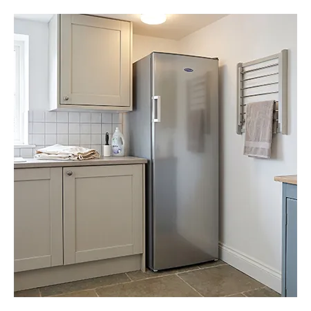 Iceking RZ245ES Freestanding  Tall Larder Freezer Outbuilding Safe, Silver