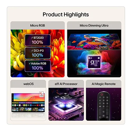 LG 86MRGB96B6B 86" 4K Micro RGB evo AI Smart TV