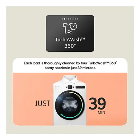 LG F4X5011TWB 11kg 1400 Spin Washing Machine - White