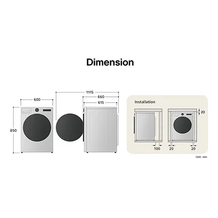 LG FDV709W 9kg Heat Pump Tumble Dryer - White