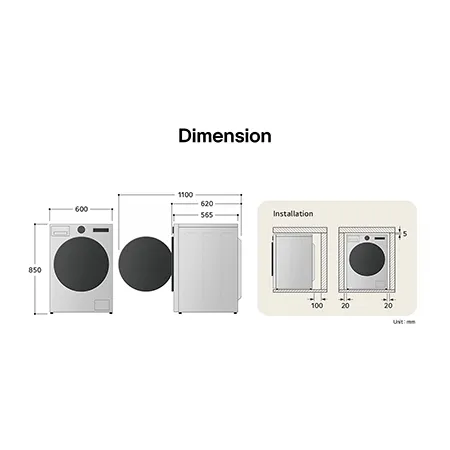 LG FWY706WWTN1 10kg/6kg 1400 Spin Washer Dryer - White