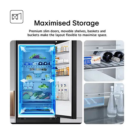 LG GBBS524CEV Freestanding Frost Free Fridge Freezer - Essence Black Steel