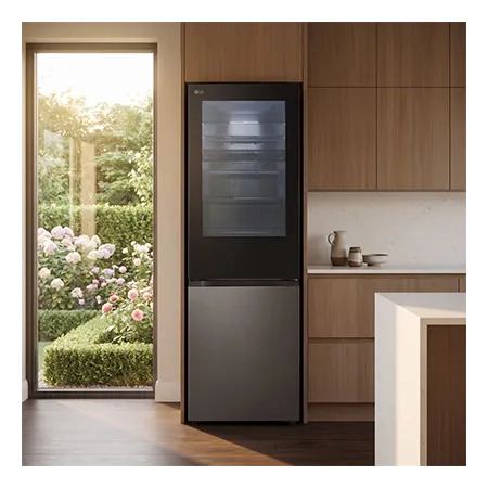 LG GBGS514CEV 59.5cm InstaView Total No Frost Fridge Freezer) - Black