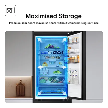 LG GBGS514CEV 59.5cm InstaView Total No Frost Fridge Freezer) - Black