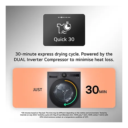 LG RHX7010TBB 10kg Heat Pump Tumble Dryer - Black