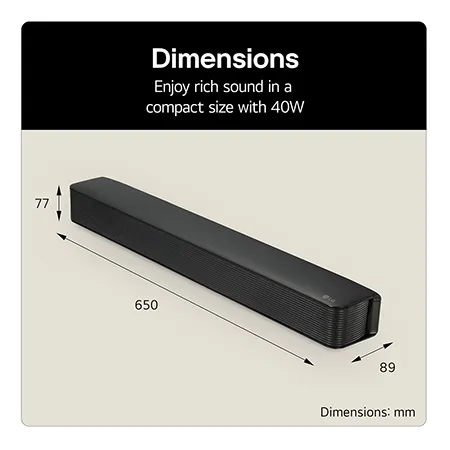 LG SQM1 Soundbar Speaker 2.0 Channels 40 W - Black