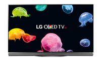LG OLED55E6V 55" Smart UHD 4K 3D OLED HDR TV with Soundbar StandPicture on Glass - webOS3 & Freesat.Ex-Display