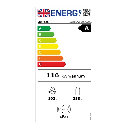 Liebherr CBNa572i 70/30 No Frost Fridge Freezer - White