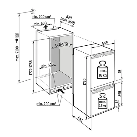 Liebherr ICBa5123 Integrated Fridge Freezer