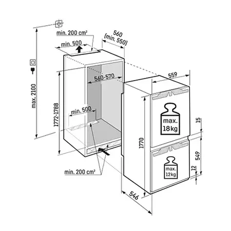 Liebherr ICBbi5122 Integrated BioFresh Fridge Freezer
