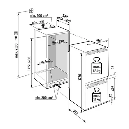 Liebherr ICNb5123 Integrated No Frost Fridge Freezer